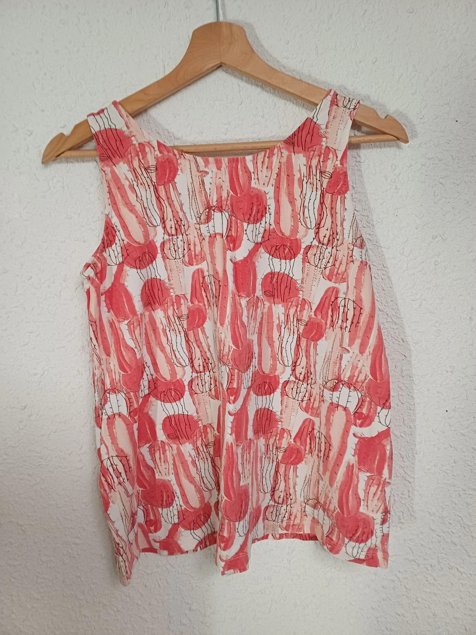 White and pink patterned tank top - S – photo 2